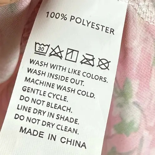 Vintage Inspired Pleated Floral Pink Lace Cottagecore Fairy Garden Barbie Chic Size L