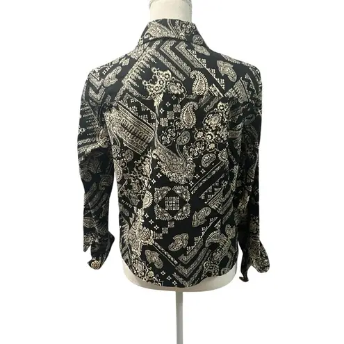 Coldwater Creek  Silk Cotton Textured Woven Button Up Jacket/Top Petite M