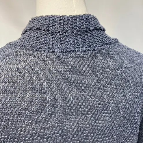Pure Jill Womens M/L Open Linen Rayon Cardigan Grey Blue Coastal Spring Classic Gray Size M