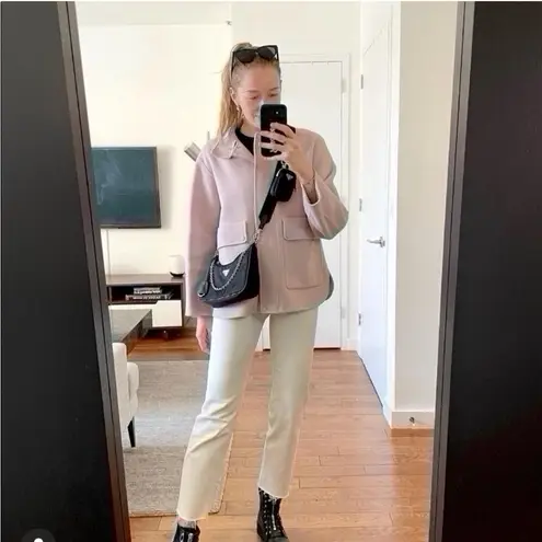 Theory NEW  Double Face Wool & Cashmere Utility Coat Rosewood - Image 9