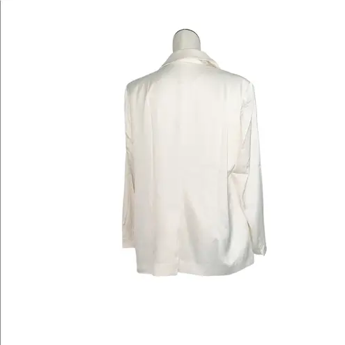 NWT JUST POWER THROUGH Vanilla Satin Blazer Size 14