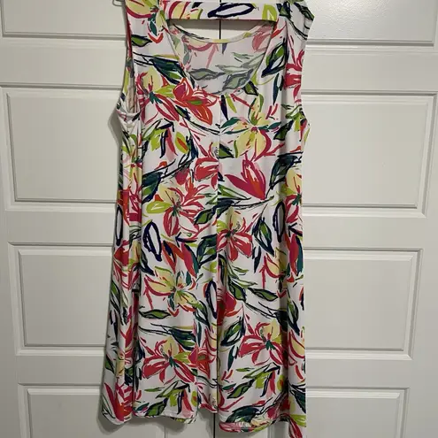 JBS Floral Sleeveless Dress Colorful Print Casual Summer Sun Dress Size XL