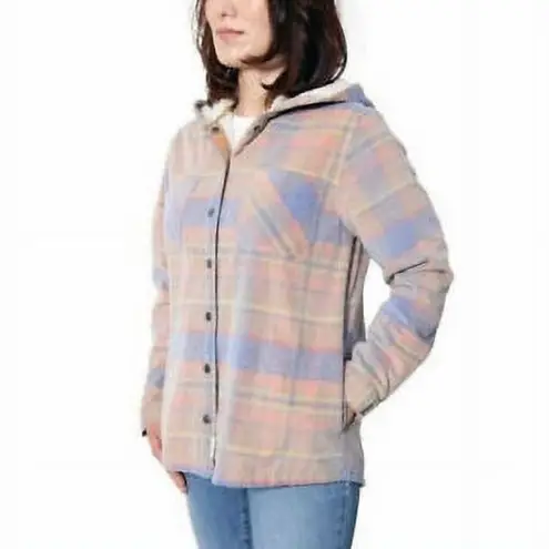 Soho Threads Corduroy Hooded Shirt Jacket Size Large Tan