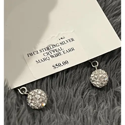 Giani Bernini NEW Crystal Ball Cluster Threader EARRINGS Sterling Silver Dangle