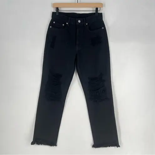 CARMAR Emilia High Rise Black Denim Distressed Ripped Cutoff Cropped Jeans 27