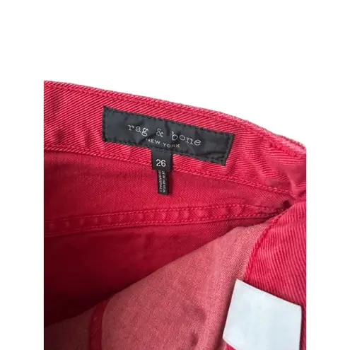 Rag and Bone  Red Denim Skirt Sz 26