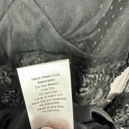 Venus Mini Dress Women L Bell Sleeve Sheer Lace Black Goth Boho Whimsigoth Black Size L