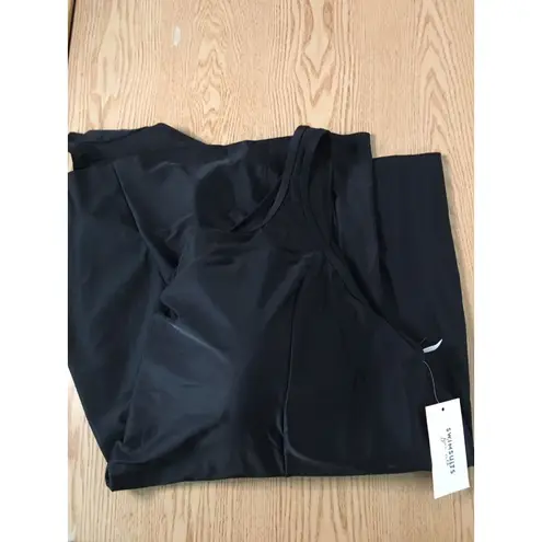 New Women’s Swimsuits For All Swimsuit Mesh Dress Shelf Bra Black Size 34