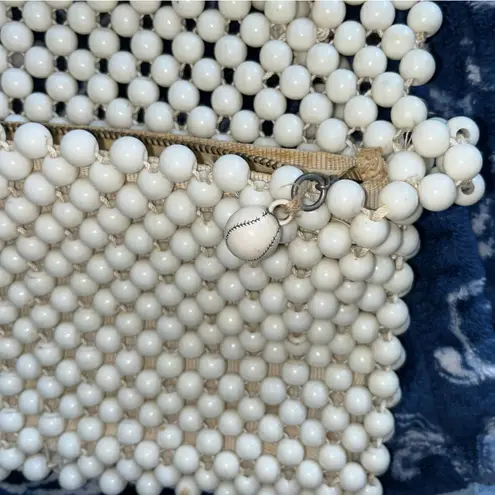 Handmade Vintage Japan Wooden Bead Purse Handbag