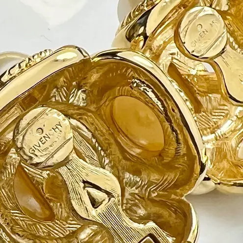 Givenchy Couture Large Pearl & Crystal Clip-On Earrings