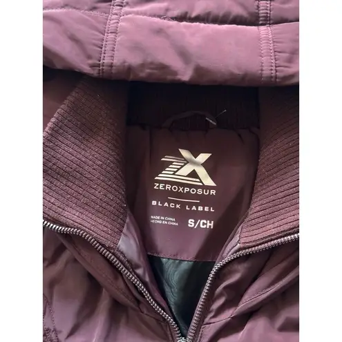 ZeroXposur Women's Black Label Full Zip Accents Puffer Red Jacket Size S