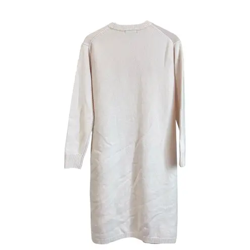 Marimekko Uniqlo Sweater Dress Women Size XS Cream Wool Knit Boho Lagenlook Art White