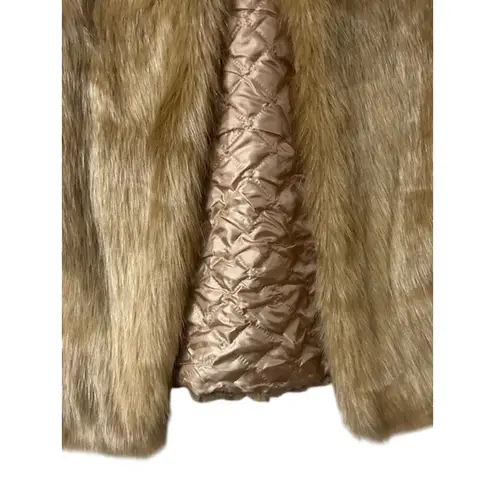 Ya Golden Beige Faux Fur Vest M Luxe Glam Urban Streetwear Concert Festival Size M