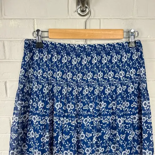 Max Studio  Blue Floral Print Skirt Size M