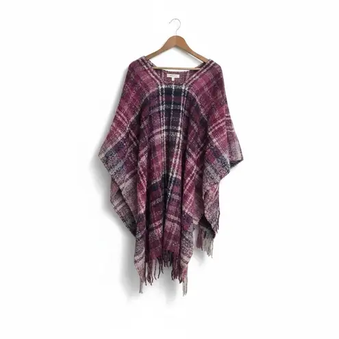 Woolrich Plaid Cozy Blanket Wrap With Fringe Trim OS