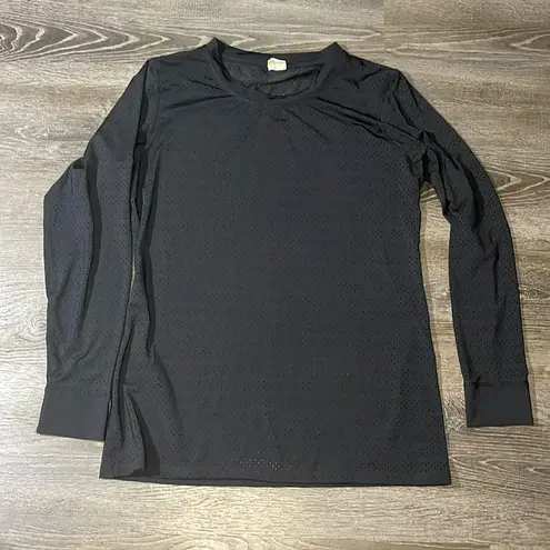 Zyia  Women’s Black Chill Top‎ Long Sleeve Shirt Mesh Size Large