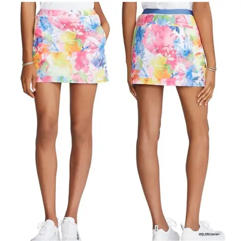 Polo Ralph Lauren Golf Stretch Pull On Skort Skirt Watercolor Floral Tie Dye M Pink Size M
