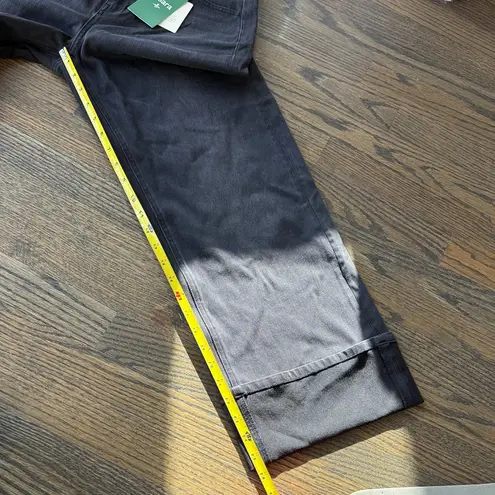 Halara Flex High Waisted Pockets Rolled Hem Wide Leg Jeans Black NWT