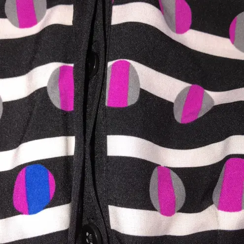 Cynthia Rowley  size 2 black Fun striped & circles party dress