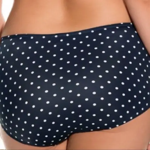 🔵 SALE 3/$25 DORINA AGUA CURVES HI WAIST HIPSTER BLUE WHITE POLKADOT BOTTOM M Size M