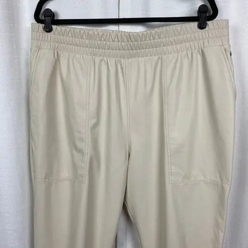 Calia Cream Faux Leather Jogger Pants Sz.XL