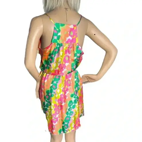 Britt Ryan Silk Floral Multi Halter Cocktail Dress Sleeveless Sz Small MSRP $300