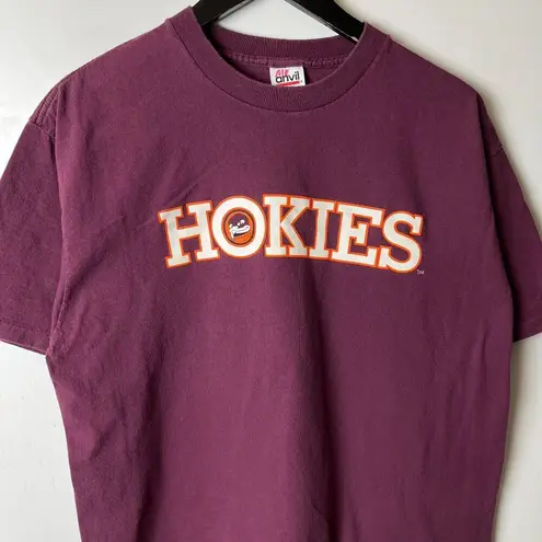 Vintage 90s Virginia Tech Hokies T Shirt Red XL Extra Large USA Single Stitch