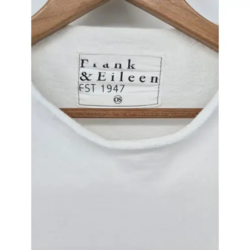 Frank & Eileen White Cotton Oversized Poncho Sweater Top OS