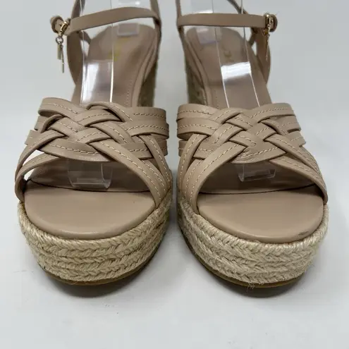 Coach ‎ Dottie Tan Wedge Espadrilles Sandals Charms Ankle Strap Women’s Size 11