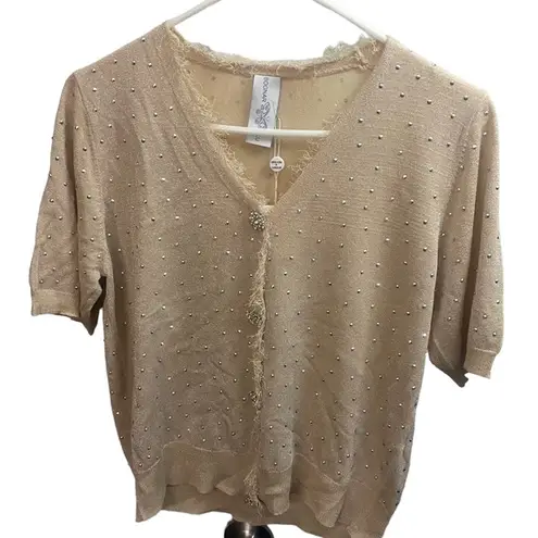 NWT Bogner & Piccolini Diamond Studded Cardigan Size L