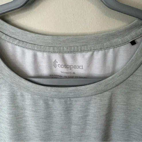 Cotopaxi  Top Womens Extra Large Gray WhiteCrew Neck Tee Open Back Short Sleeve
