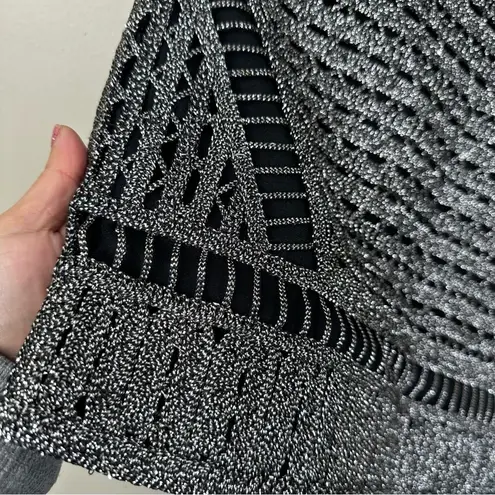 Maje Jazzon Metallic Mini Skirt Womens 38/ US M Black Silver Knit