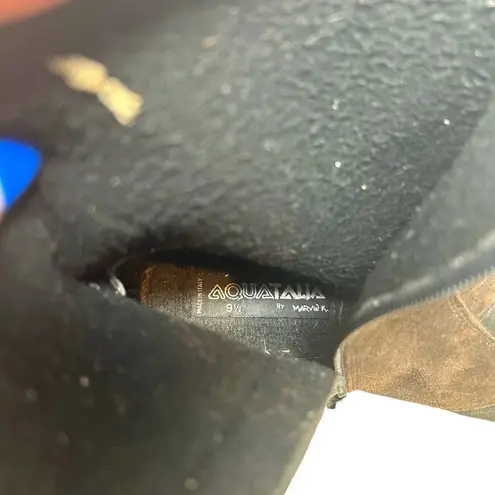 Aquatalia Snow Boots Patchwork Winter Waterproof Suede Black Brown Size US 9.5