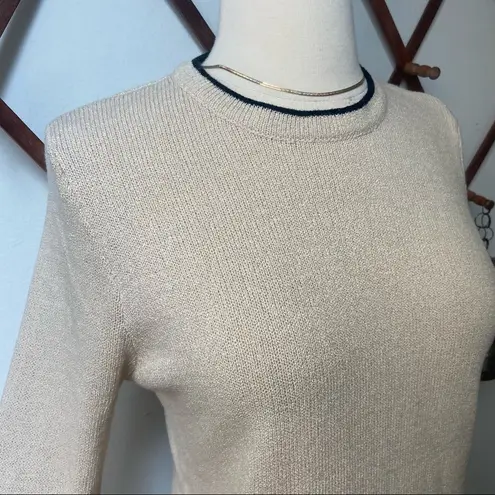 Oxford Sunday Bell Sleeve Knit Boho Sweater Cream Top Medium