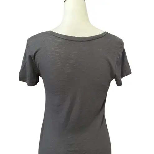 Caslon T-Shirt Scoop Neckline Short Sleeves Cut Cotton Modal Blend Black XS NWOT