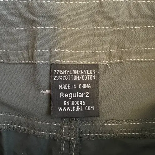 Kuhl Women 2 Dark Gray Pants Convertible Zip Off Pockets Lightweight Hiking Gorp