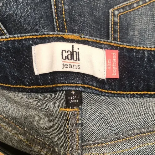 CAbi  Size 4 Slim Boyfriend Patchwork Distressed Jean #5695