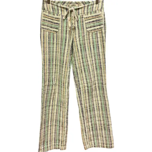 Sundance Gigi Blue Striped Comfy Cotton Drawstring Boho Relaxed Pants XS