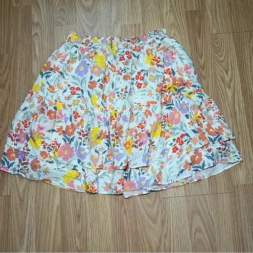 BB Dakota By Steve Madden Tiered Spring Floral Mini Skirt Women’s Size Medium Pink