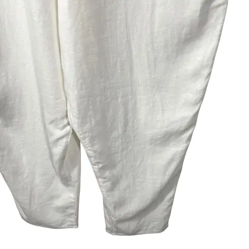 Stoney Clover Lane x Target Linen Blend Overalls Women's M White Pockets - Image 8
