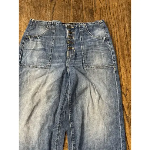 Veronica Beard Crosbie High Waist Crop Wide Leg Jeans in Juno Blue Size 28/6