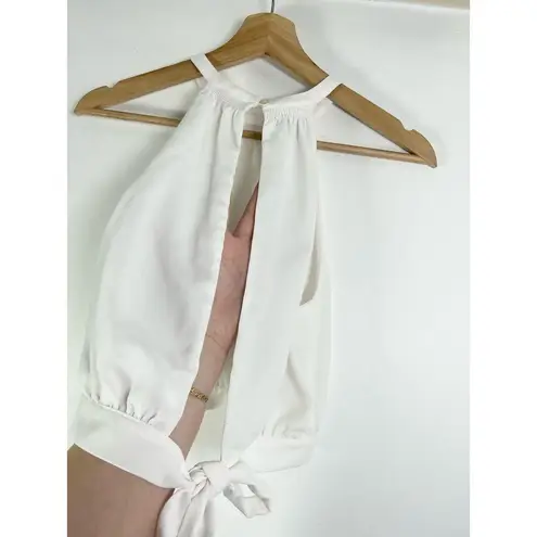 ARITZIA Wilfred Patrice Cropped Halter Open Tie Back Blouse XS White