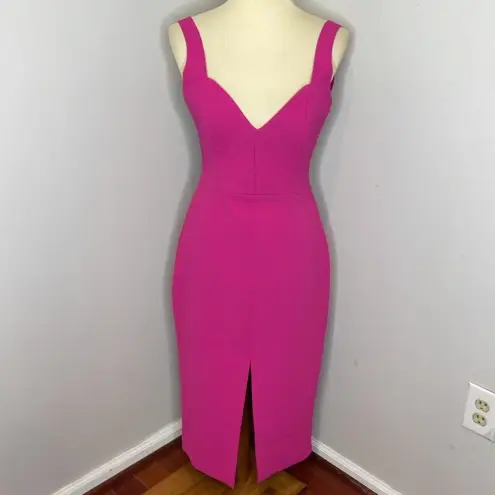 Nicholas‎ Crepe Quilted Bra Dress in Fuschia Pink Size 6