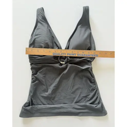 Michael Kors Gunmetal Tank Bathing Suit Cruise Swimwear Sleek Top Part XS Gray