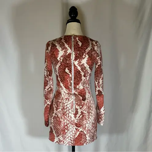 NBD X Naven • Rachel Mini Dress Size XXS Red Snake Party Event Date Night Plunge