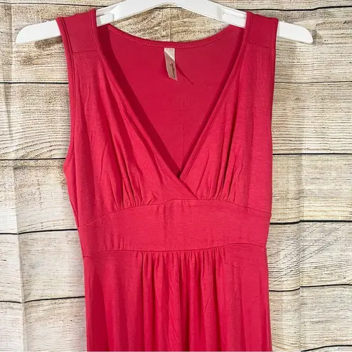 Loveappella v-neck jersey stretch orange maxi sleeveless dress Size XS pullover