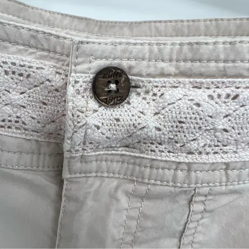 Kuhl  tan organic cotton blend crochet lace trim cropped Y2K gorpcore pants 6