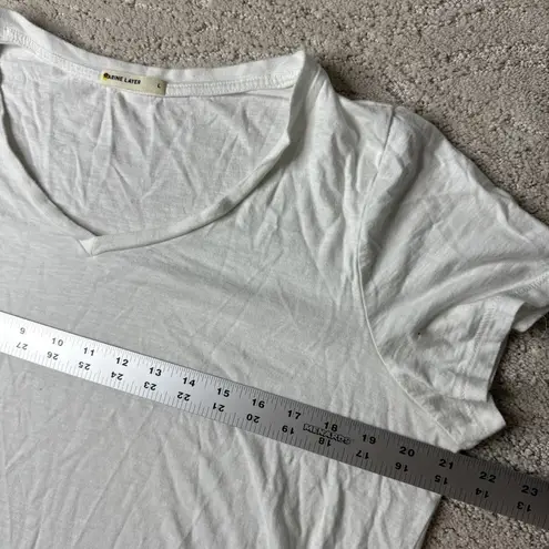 Marine layer Women's Large Cotton Blend Short Sleeve V Neck Tshirt Basic