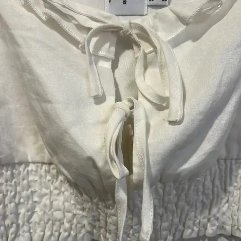 Princess Polly  cream tie front crop top size 4