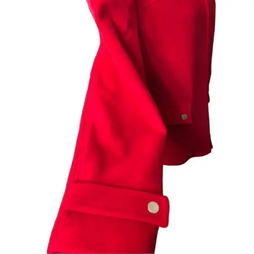 Preston & York red hooded pure wool front zip coat. Size 16